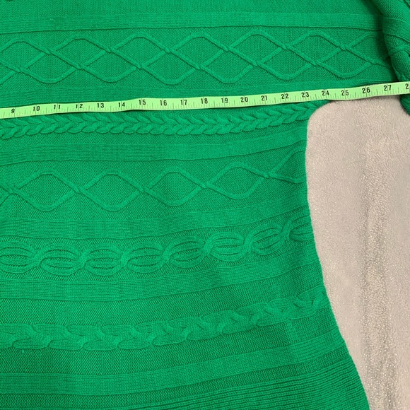 LIZ CLAIBORNE Green Sweater Blouse Large - Picture 3 of 6